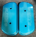 MST - OCEAN BLUE - BILLET ALUMINUM VALVE COVERS WITH VENTS - USES STOCK VALVE COVER GASKETS