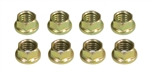 EMPI 17-2983 - 6 POINT 8MM ENGINE NUTS, GOLD ZINC PLATED, 8 PCS, 8MM-1.25 THREAD, USES 10MM WRENCH SIZE