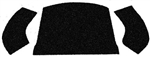 Rear Well and Cargo Area Carpet Kits - 1956-72- Bug - Super Bettle Conv. - Rear well carpet kit  - 3 piece - Black - 3997