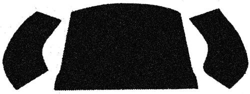 Rear Well and Cargo Area Carpet Kits - 1956-72- Bug - Super Bettle Conv. - Rear well carpet kit  - 3 piece - Black - 3997