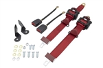 3 Point Rectractable   Belt/ Harness w/ Hardware  -  Red  -  18-1029